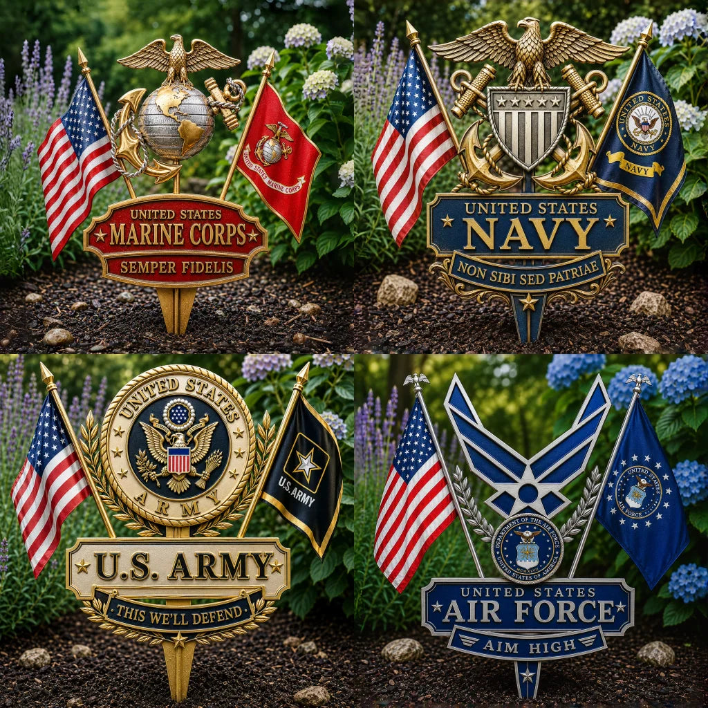 U.S. Military Tribute Garden Stake — Choose Your Branch