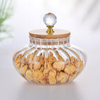 1 PCS High Borosilicate Stripe Sealed Jar, Kitchen Storage Jar, Coffee Can, Coffee Storage Container