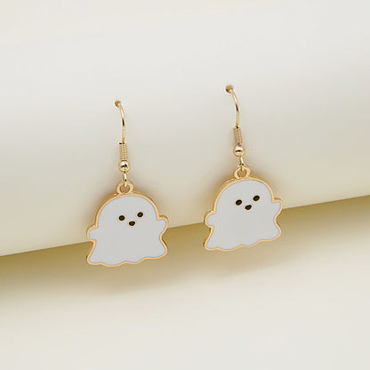 Halloween Pumpkin Earrings | Cute Spooky Oil Drip Alloy Jewelry