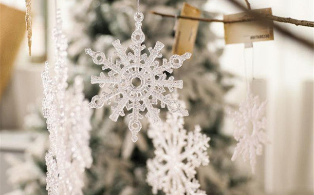 Christmas Decoration Acrylic Transparent Snowflake Christmas Tree Decoration Pendant DIY Christmas Decor For Home