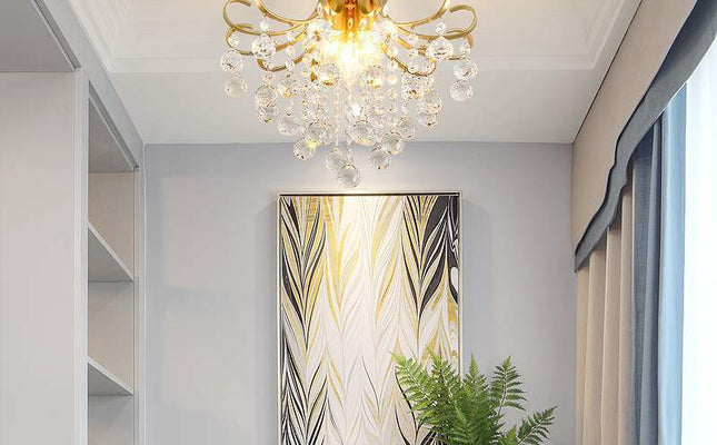 Elegant Clear Crystal Mini Chandelier Fixture