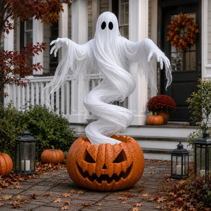 51-Inch Lighted Swirling Ghost Pumpkin Halloween Decoration