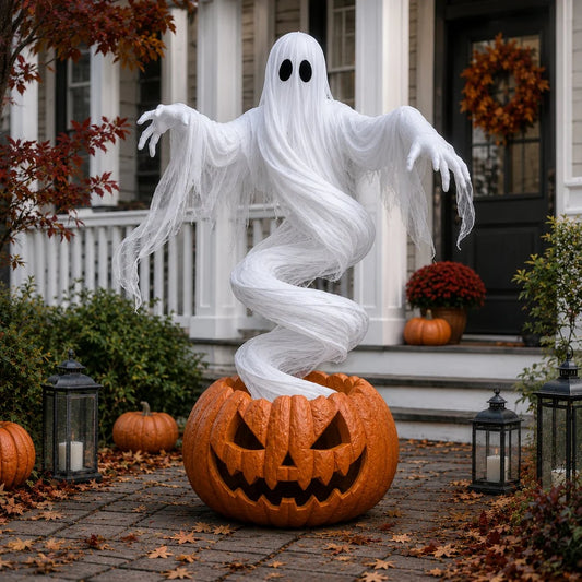 51-Inch Lighted Swirling Ghost Pumpkin Halloween Decoration