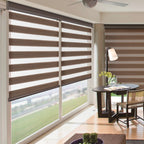 Modern Dual-Layer Gauze & Fabric Roller Curtain