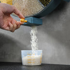 Wall-Mounted Grain Dispenser Compartments Dry Food Dispenser Rotating Cereal For Kitchen Gadget