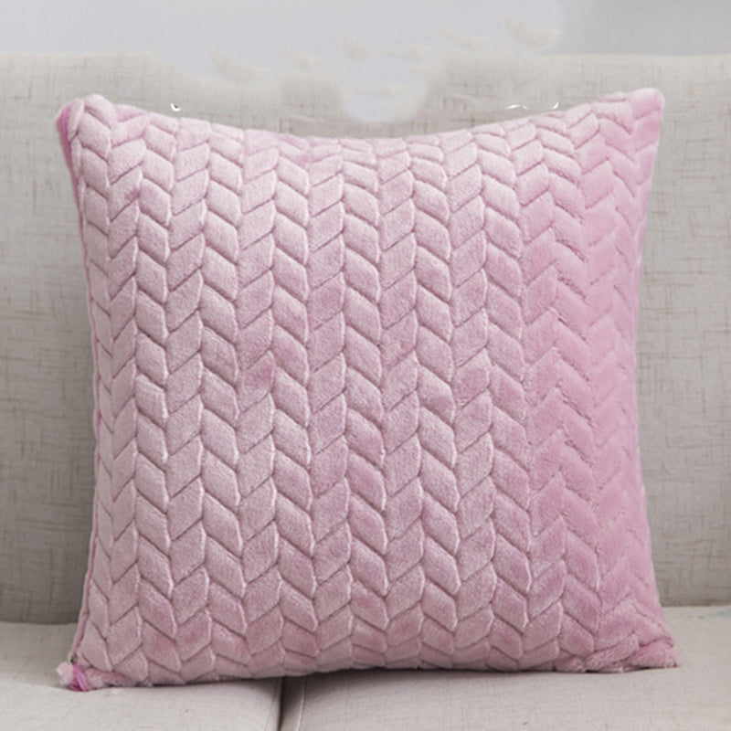 Modern Solid Flannel Sofa Cushion Case