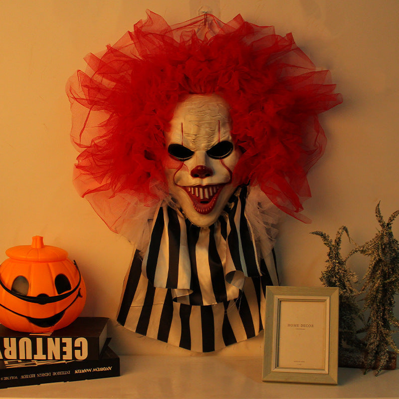 Halloween Clown Wreath | Horror Door Hanging Decoration for Home & Party
