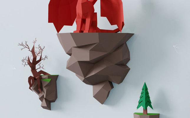 Unique Fantasy Dragon Paper Model Home Decoration