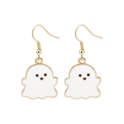 Halloween Pumpkin Earrings | Cute Spooky Oil Drip Alloy Jewelry