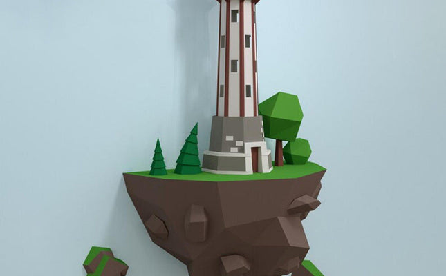 Large 3D Lighthouse Sculpture Model for Home Wall