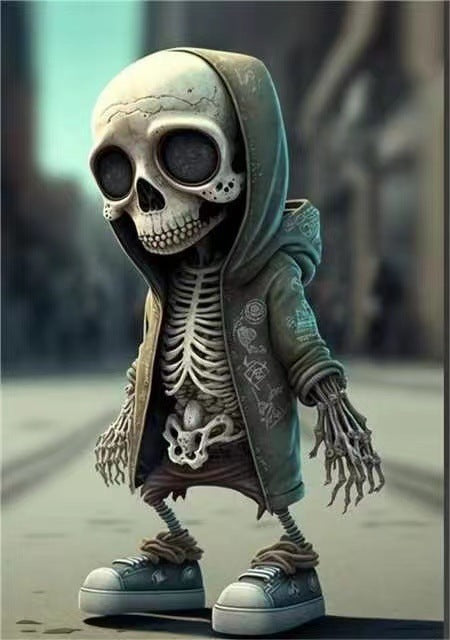 Halloween Skeleton Figurine | Resin Skeleton Doll Ornament for Home Decor
