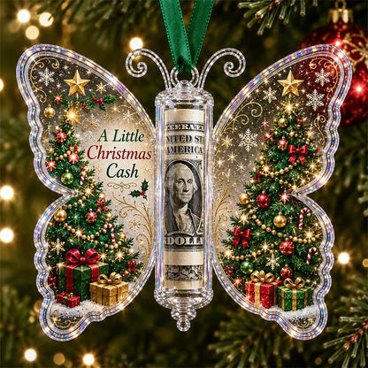 3D Embossed Butterfly Christmas Cash Gift Ornament – Holiday Money Holder Keepsake 🎄✨