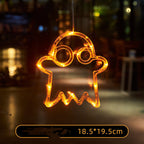 Halloween Window Hanging Lights | LED Spider, Pumpkin & Ghost Decorations