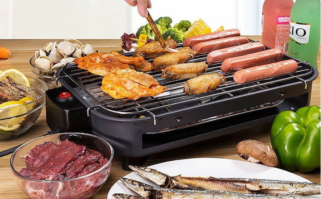 Factory directly for household barbecue square non-smoking electric oven carbon steel plate knob temperature control Korean electric baking tray customization