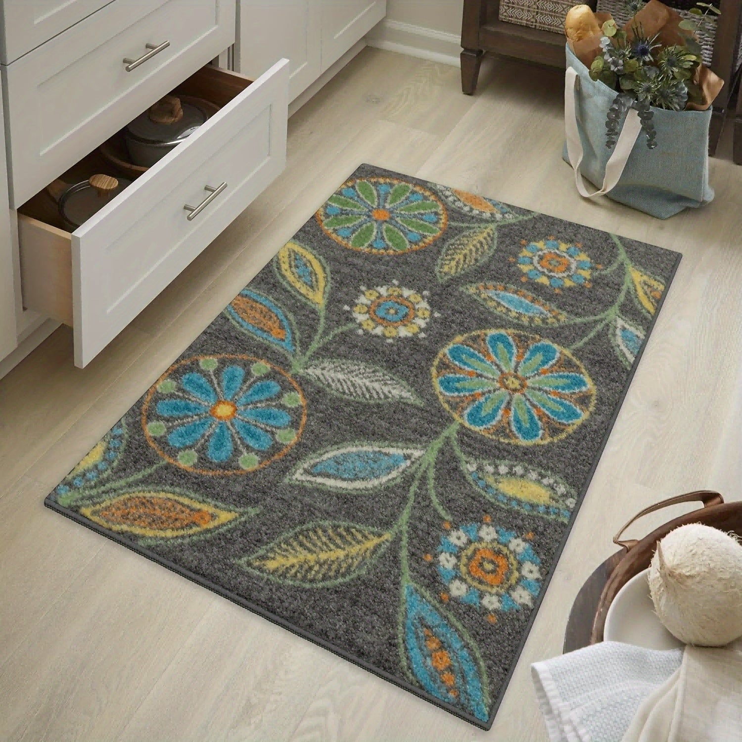 Area Rug Color Rug For Bedroom - Non Slip Bath Rug Absorbent Floor Mat For Bathroom - Cute Washable Small Shower Mat - Aesthetic Modern Home Decoration Birthday Gifts, Thanksgiving Day Decor, Christma