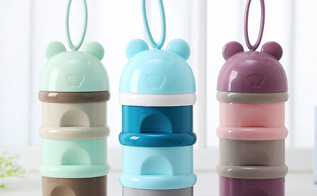 3 Layer Frog Style Portable Baby Food Storage Box Essential Cereal Cartoon Milk Powder Boxes Toddle Kids Formula Milk Container