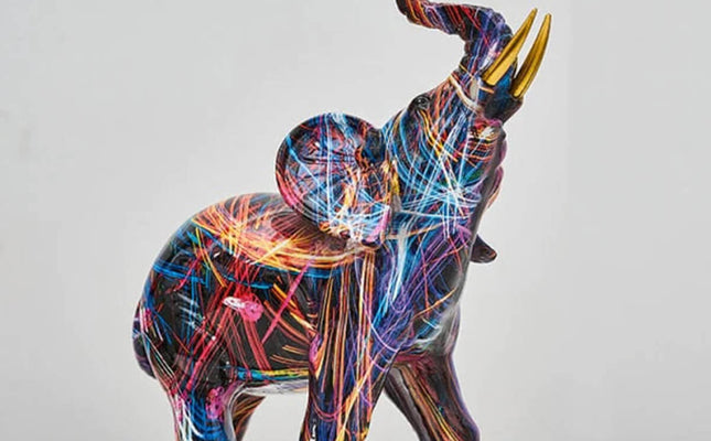 Creative Graffiti Elephant Figurine
