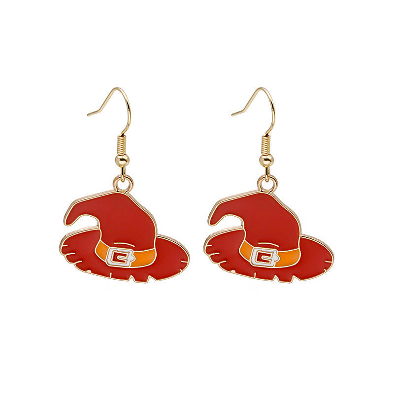 Halloween Pumpkin Earrings | Cute Spooky Oil Drip Alloy Jewelry