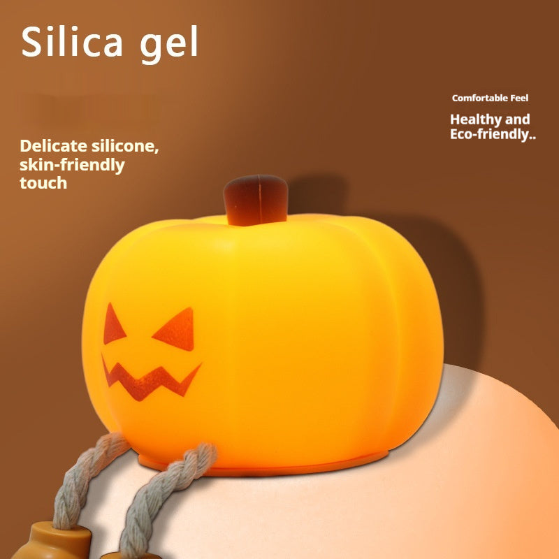 Halloween Pumpkin Night Light | Cute Silicone Dimmable Bedside Lamp & Home Decor