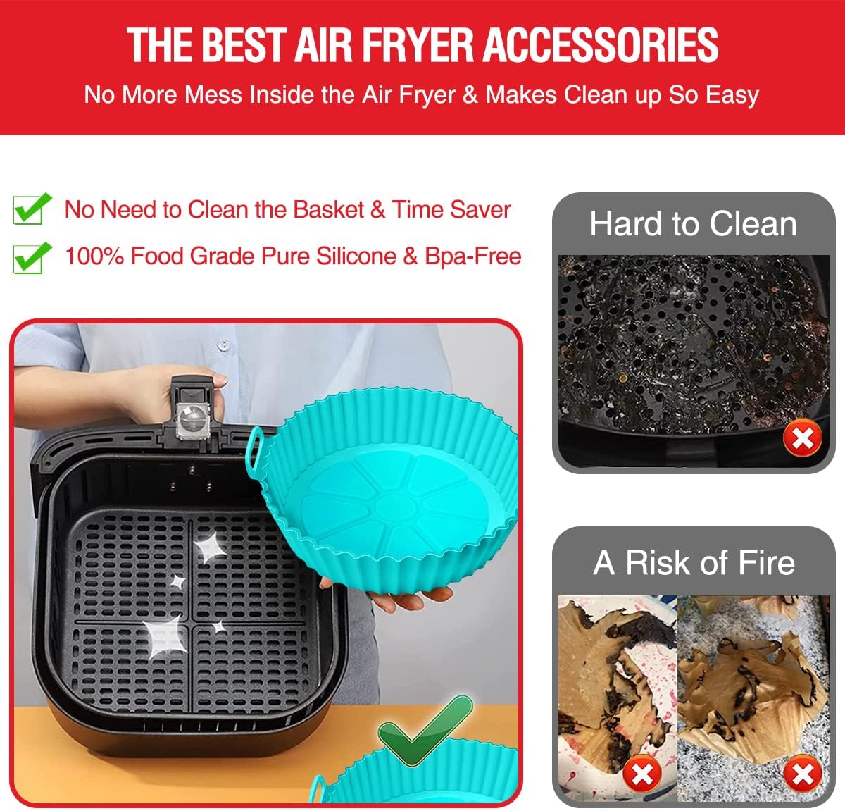 Air Fryer Silicone Baking Tray