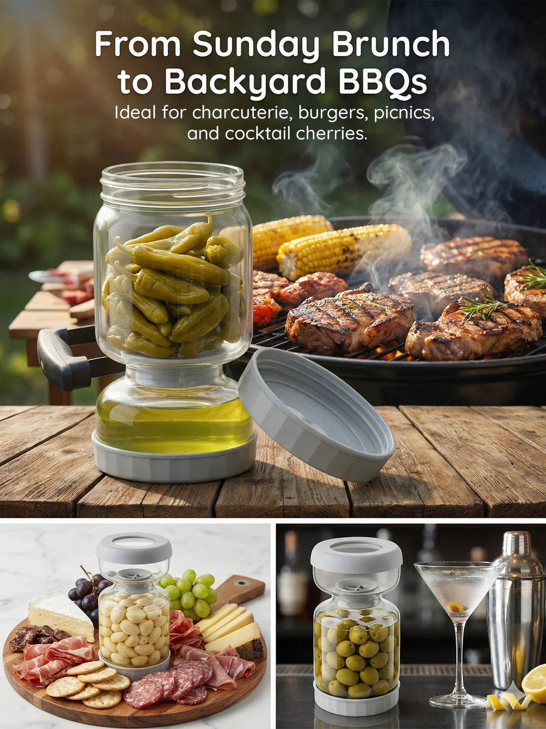 Pickle and Olive Hourglass Jar