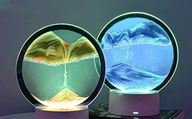 Unique Hourglass Flowing Sand Bedside Desk Lamp