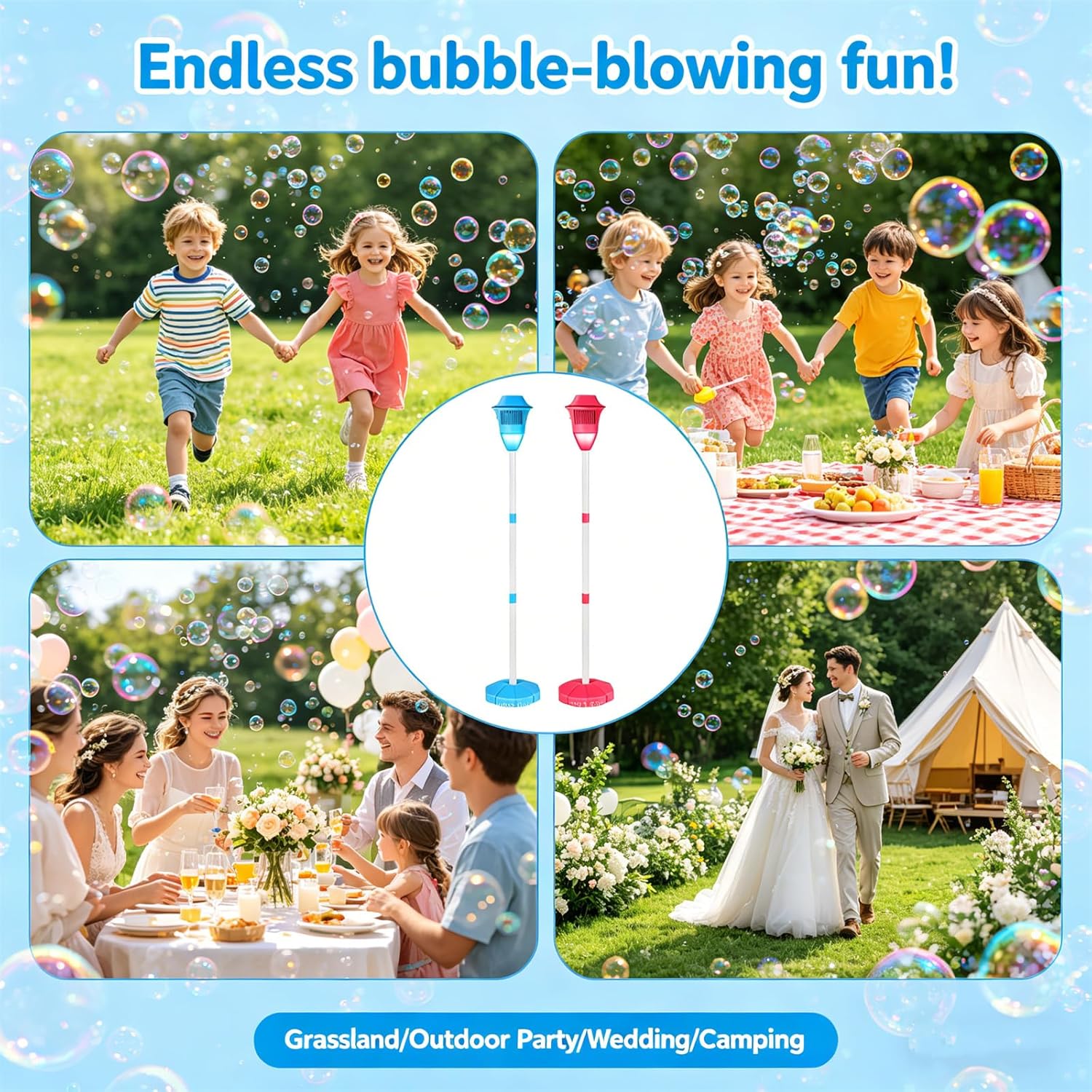 Street Lamp Bubble Maker Stand Machine with Lights