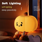 Halloween Pumpkin Night Light | Cute Silicone Dimmable Bedside Lamp & Home Decor
