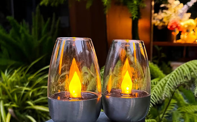 Solar Power Tea Lights: Flameless Flicker LED Candles with Dusk to Dawn Sensor