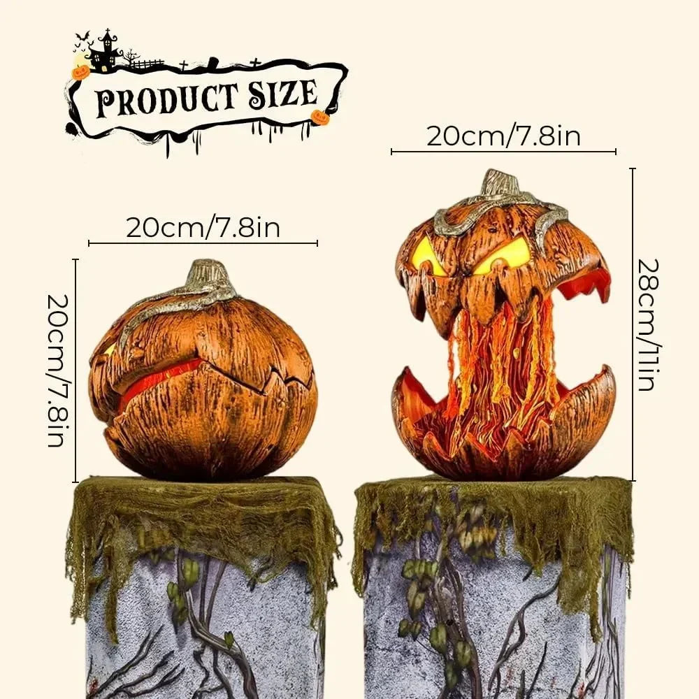 Scary LED Light-Up Halloween Pumpkin Decoration