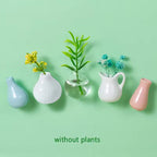 Cute Plant Ceramic Vase Fridge Magnets