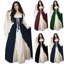 Gothic Victorian Dress  Medieval Halloween Costume for Women
