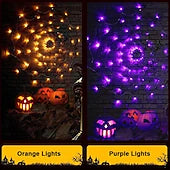 Halloween Spider Web LED Lights – Spooky Outdoor & Indoor Decoration
