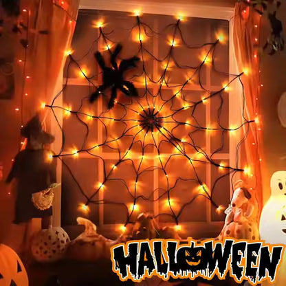Halloween Spider Web LED Lights – Spooky Outdoor & Indoor Decoration