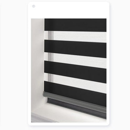 Modern Dual-Layer Gauze & Fabric Roller Curtain