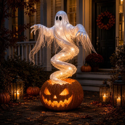 51-Inch Lighted Swirling Ghost Pumpkin Halloween Decoration