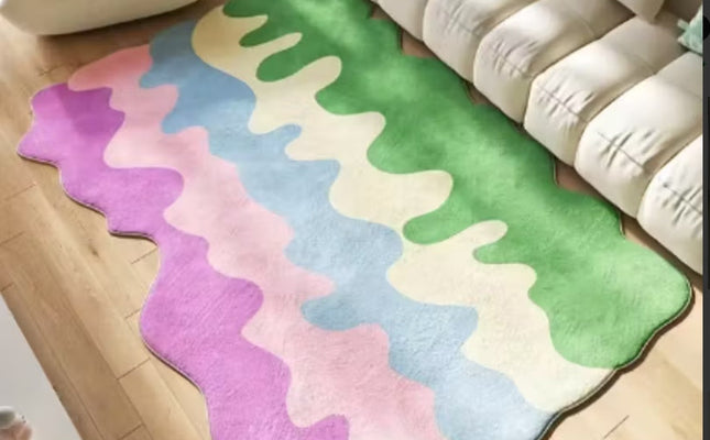 Area Rug Color Rug For Bedroom - Non Slip Bath Rug Absorbent Floor Mat For Bathroom - Cute Washable Small Shower Mat - Aesthetic Modern Home Decoration Birthday Gifts, Thanksgiving Day Decor, Christma