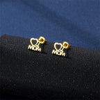 Mother’s Day Jewelry Set | Stainless Steel I Love Mom Heart Necklace & Earrings