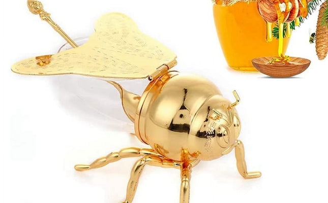 Bee Shaped Honey Jar With Spoon Versatile Novelty Container Condiment Pot For Condiments Oil Kitchen Festive Parties Kitchen Gadgets