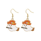 Halloween Pumpkin Earrings | Cute Spooky Oil Drip Alloy Jewelry