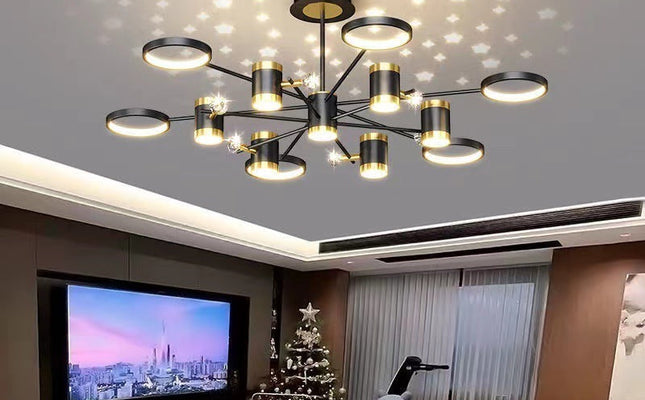 Modern Light Luxury Star Ceiling Lamp Combination
