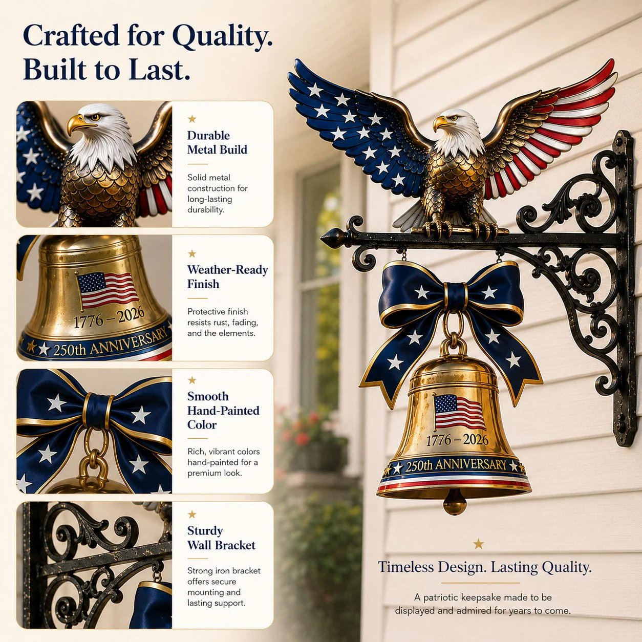 🔔 Ring in the Semiquincentennial: 1776-2026 "Spirit of Liberty" Eagle Bell 🦅