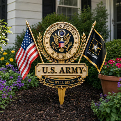 U.S. Military Tribute Garden Stake — Choose Your Branch
