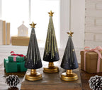 Illuminated Starry Night Tree Set | Glass Holiday Decor by Valerie