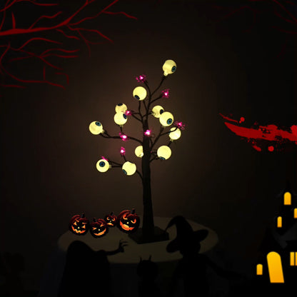 Halloween LED Ghost Eyeball Tree Light | Spooky Desk Lamp & Home Decoration