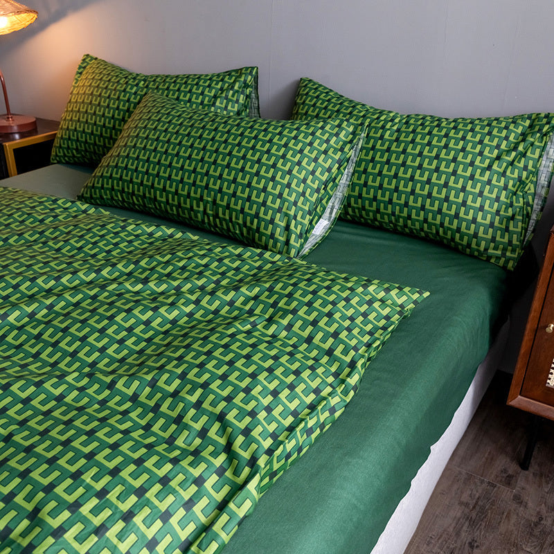 Pure Cotton Fitted Sheet and Quilt Cover Set
