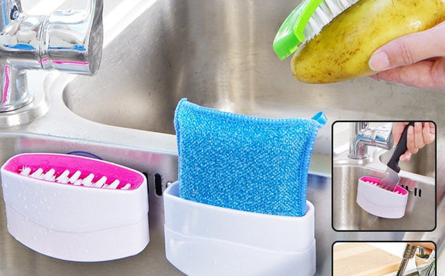 Creative Kitchen Knife And Fork Chopsticks Cleaning Brush With Suction Cup Fruit And Vegetable Cleaning Brush Kitchen Cleaning Brush