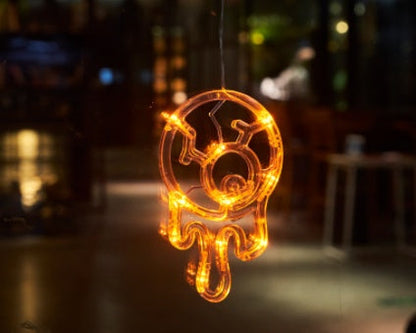 Halloween Window Hanging Lights | LED Spider, Pumpkin & Ghost Decorations