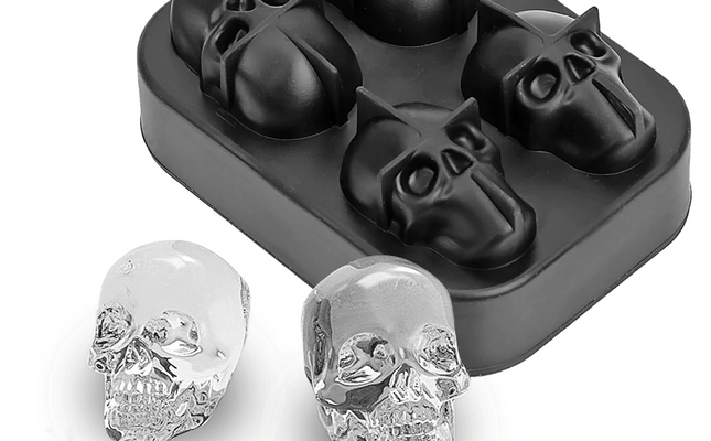 3D Silicone Skull Ice Cube Mold & Maker | Large Novelty Drink Tray